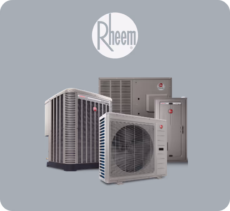 Rheem heating and cooling equipment sold and installed by S.O.S Plumbing, Heating, & Cooling