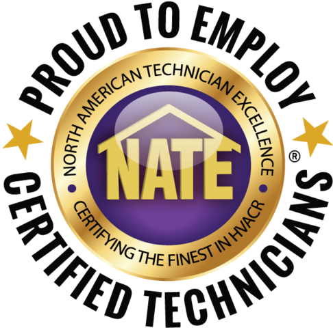 Proud to Emply Certified Technicians Logo • NATE